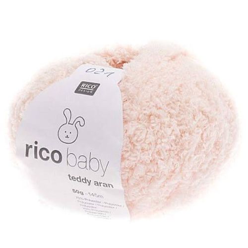 Pelote De Laine À Tricoter Rico Baby Teddy Aran - Rico Design 021 Rose
