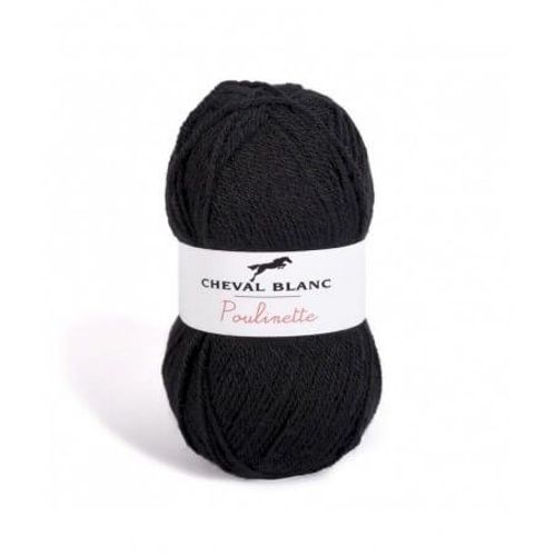 Pelote De Laine À Tricoter Poulinette - Cheval Blanc 012 Noir