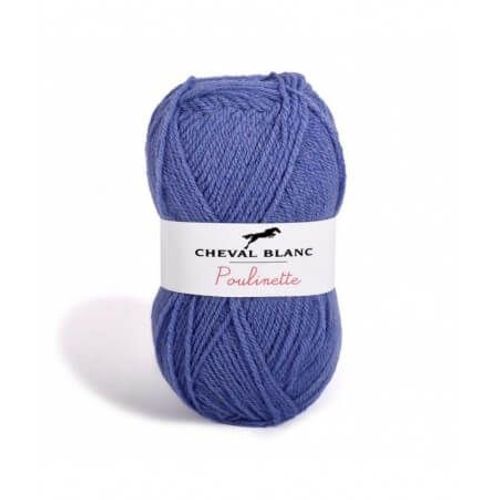 Pelote De Laine À Tricoter Poulinette - Cheval Blanc 165 Bleu