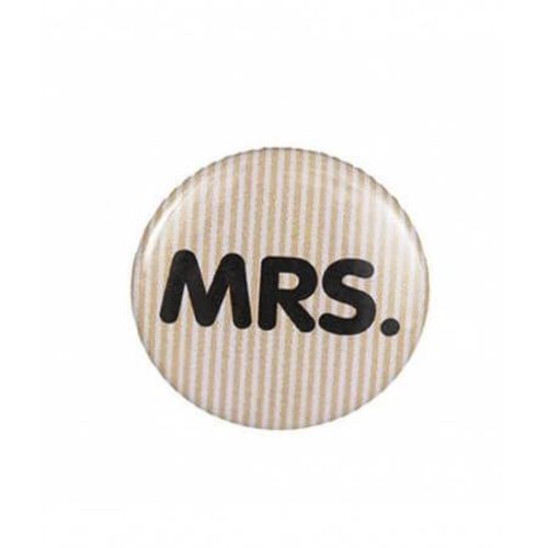 Badge Broche Bouton Mrs. - Rico Design Blanc