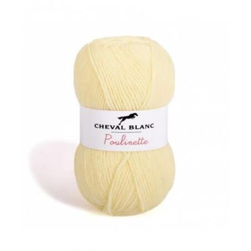 Pelote De Laine À Tricoter Poulinette - Cheval Blanc 288 Jaune
