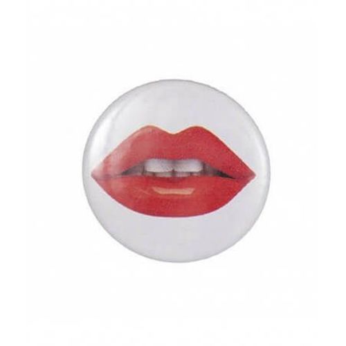 Badge Bouton Broche Levres - Rico Design Rouge