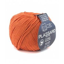100% Coton À Tricoter Mercerisé Gong Uni - Plassard - Ppsc 254 Orange