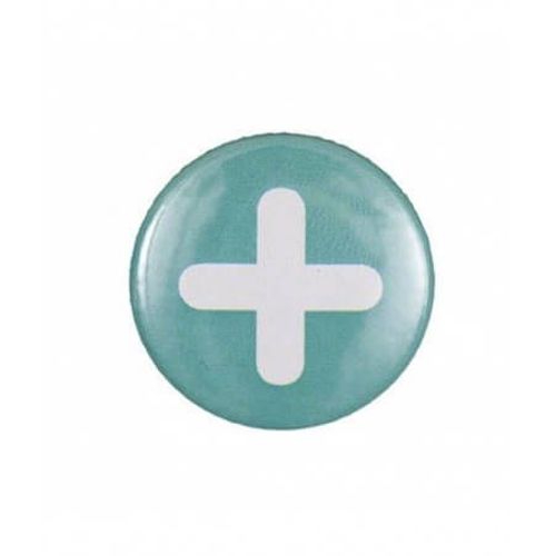 Badge Bouton Broche Symbole Plus - Rico Design Bleu