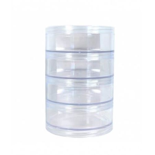 4 Boîtes De Rangement Rondes Diamètre 7 Cm - Distrifil Transparent