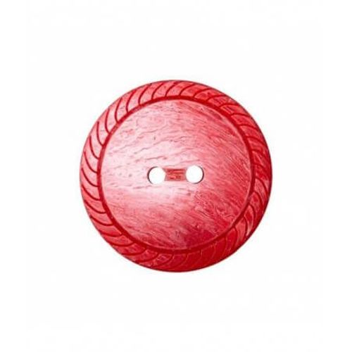 Boutons Fantaisies Rond 2 Trous Rouge 25mm X 2 - Union Knopf Rouge