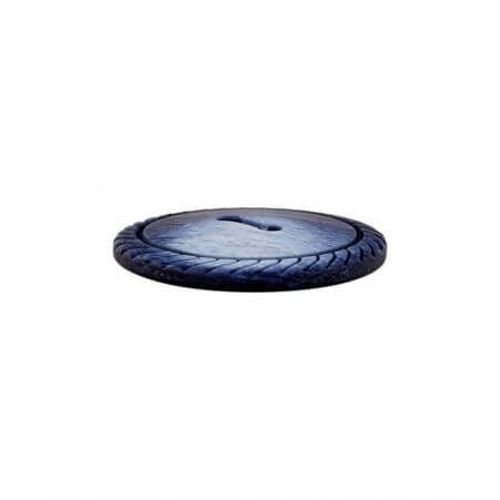Boutons Fantaisies Rond 2 Trous Bleu Moyen 25mm X 2 - Union Knopf Bleu