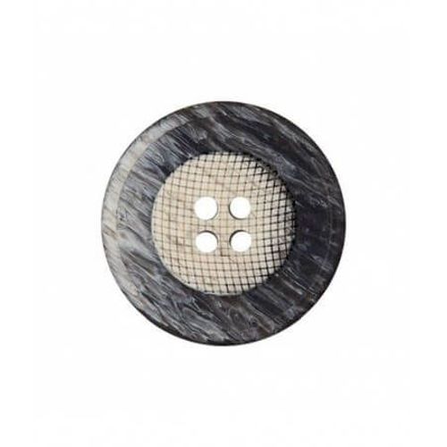 Boutons Panier Rond 4 Trous Gris 18mm X 4 - Union Knopf Gris