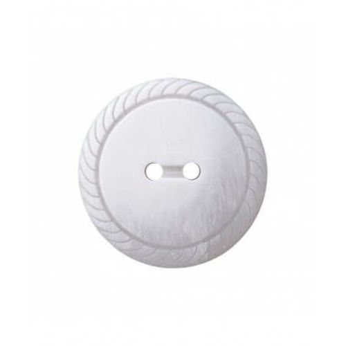 Boutons Fantaisies Rond 2 Trous Blanc 25mm X 2 - Union Knopf Blanc