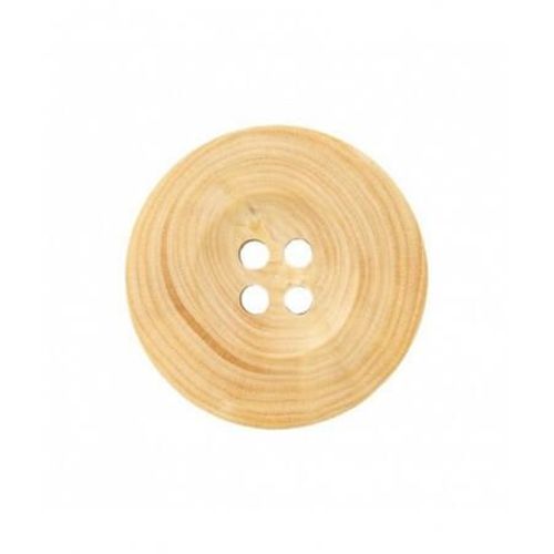 Boutons Imitation Bois Nature 4 Trous 18mm X 3 - Union Knopf Marron