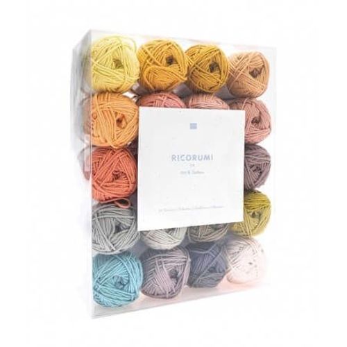 Kit Nouveaux Coloris 20 Pelotes De Coton Ricorumi Dk- Rico Design Multicolore