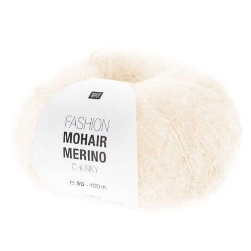 Laissez-Vous Envelopper De Luxe : Pelote De Laine Fashion Mohair Merino Chunky - Rico Design 12 Ecru