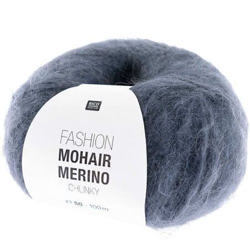 Laissez-Vous Envelopper De Luxe : Pelote De Laine Fashion Mohair Merino Chunky - Rico Design 07 Bleu