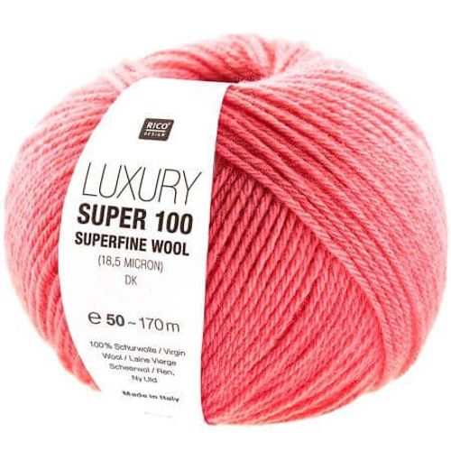 Pelote De Laine Luxury Super 100 Superfine Wool Dk - Rico Design 05 Rose