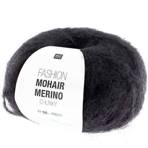 Laissez-Vous Envelopper De Luxe : Pelote De Laine Fashion Mohair Merino Chunky - Rico Design 08 Noir