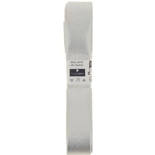 Biais En Simili Cuir 1,5m X 20mm - Passion Rubans Argent