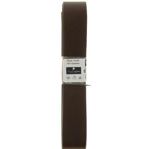 Biais En Simili Cuir 1,5m X 20mm - Passion Rubans Marron Foncé