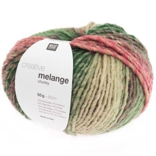 Pelote De Laine À Tricoter Creative Melange Chunky - Rico Design 050 Lilas-Vert
