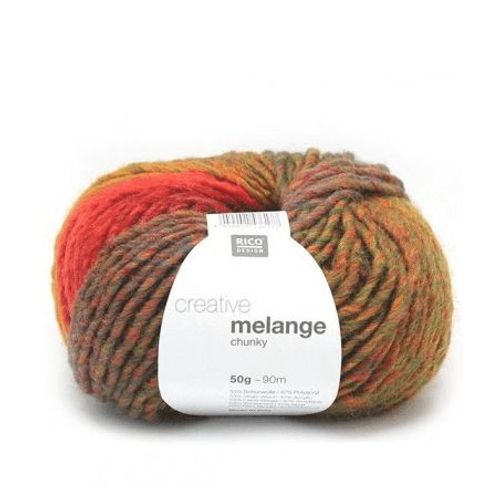 Pelote De Laine À Tricoter Creative Melange Chunky - Rico Design 039 Curry-Vert