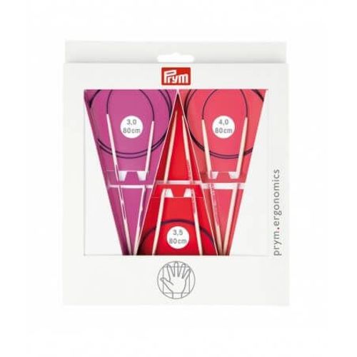 Set De 3 Aiguilles À Tricoter Circulaires Fixes Prym Ergonomics 80 Cm N° 3 À 4 - Prym Multicolore