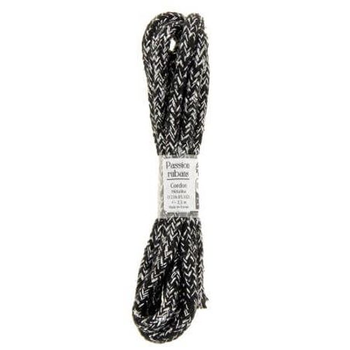 Cordon En Coton Métallisé 1,5m X 5mm - Passion Rubans Argent