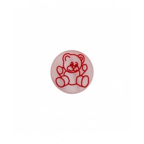 Boutons Ronds Ourson À Queue Rouge 11 Mm X 4 - Union Knopf Rouge