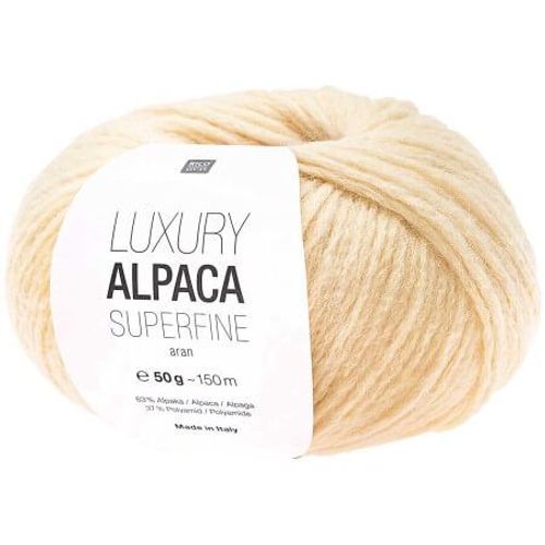 Fil De Laine À Tricoter Luxury Alpaca Superfine Aran - Rico Design 19 Vanille Ecru