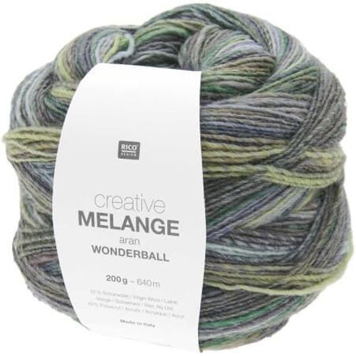Pelote De Laine Creative Melange Aran Wonderball - 200 Gr - Rico Design 24 Vert Forest