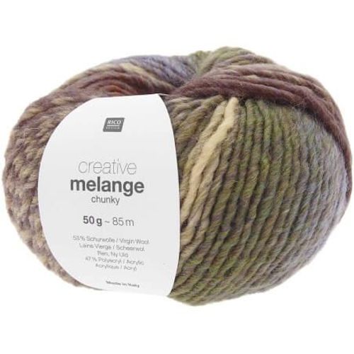 Pelote De Laine À Tricoter Creative Melange Chunky - Rico Design 75 Vert