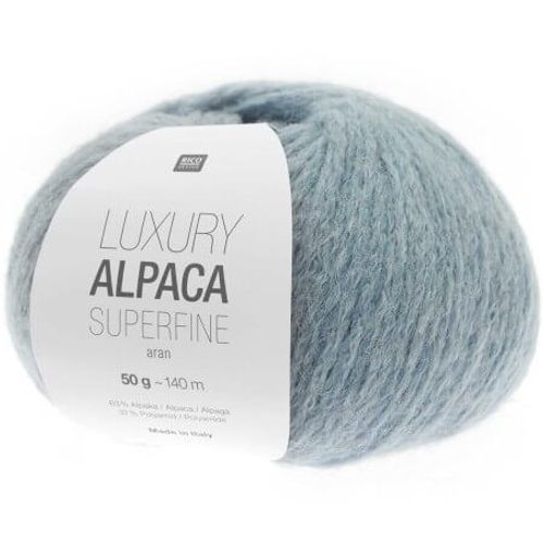 Fil De Laine À Tricoter Luxury Alpaca Superfine Aran - Rico Design 27 Bleu Clair