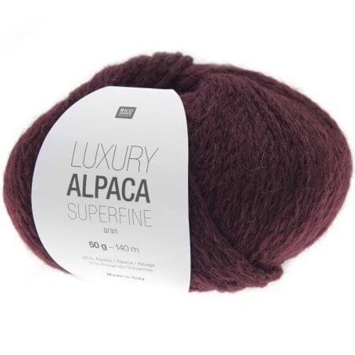 Fil De Laine À Tricoter Luxury Alpaca Superfine Aran - Rico Design 28 Rouge Vin