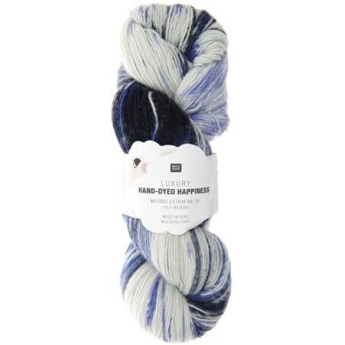 Pelote De Laine Luxury Hand-Dyed Happiness Dk - 100gr - Rico Design 018 Bleu