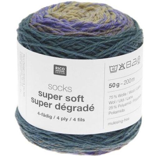Laine À Chaussette Socks Super Soft Super Dégradé 4 Fils - Rico Design 06 Vert Forest
