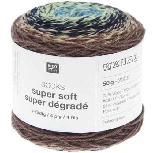 Laine À Chaussette Socks Super Soft Super Dégradé 4 Fils - Rico Design 05 Marron Ethno