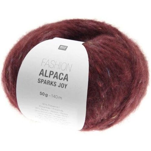 Pelote D'alpaga À Tricoter Fashion Alpaca Sparks Joy - Rico Design 03 Bordeaux Rouge