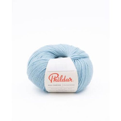 Pelote À Tricoter Phildar Phil Caresse - Douceur Et Facilité D'entretien Pour Toute La Famille Bleu (Glacier)