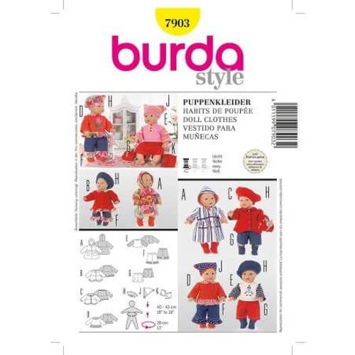 Patron Burda Creative 7903 Robes De Poupées