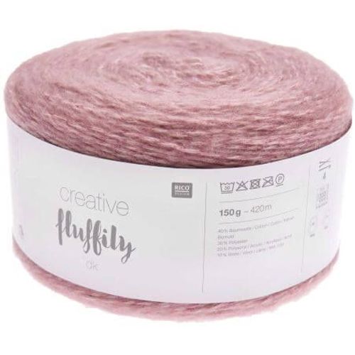 Coton À Tricoter Creative Fluffily - 150 Gr - Rico Design 10 Vieux Rose