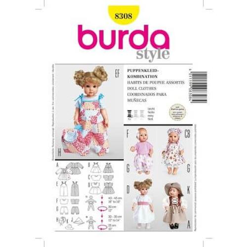 Patron Burda Creative 8308 Coordonnés Poupées