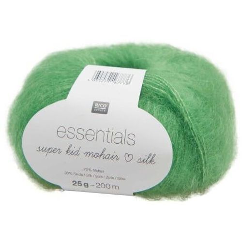 Fil À Tricoter Essentials Super Kid Mohair Loves Silk: Luxe, Douceur Et Créativité - 25gr - Rico Design 50 Vert