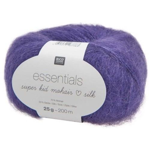 Fil À Tricoter Essentials Super Kid Mohair Loves Silk: Luxe, Douceur Et Créativité - 25gr - Rico Design 51 Violet Lavande