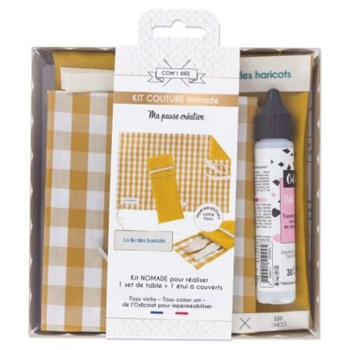 Kit Set De Table Nomade En Popeline Vichy Jaune (Vichy Jaune)