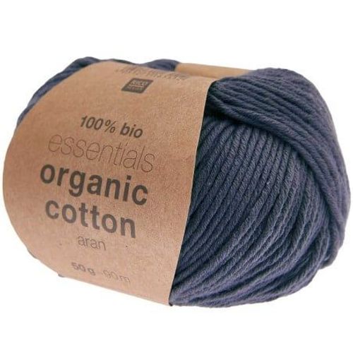 Coton À Tricoter Essentials Organic Cotton Aran - Rico Design 24 Bleu Nuit