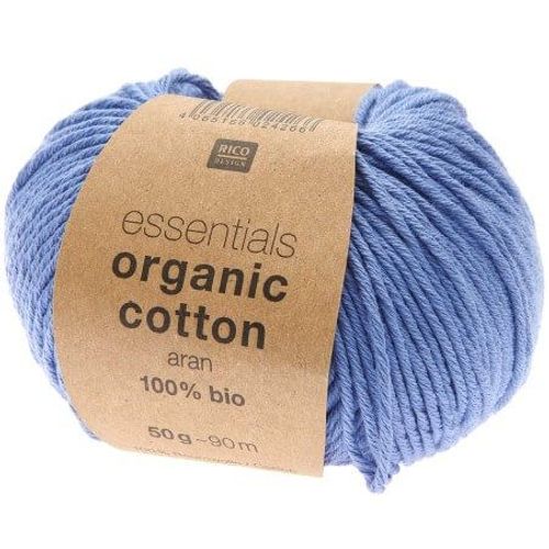 Coton À Tricoter Essentials Organic Cotton Aran - Rico Design 31 Bleu Violette