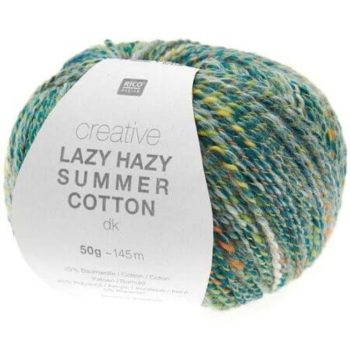 Pelote De Coton À Tricoter Creative Lazy Hazy Summer Cotton - Rico Design 025 Emeraude Vert