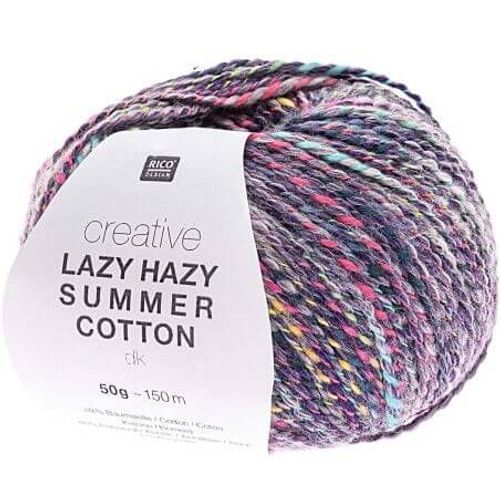 Pelote De Coton À Tricoter Creative Lazy Hazy Summer Cotton - Rico Design 07 Violet
