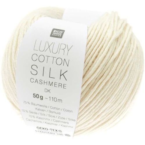 Fil Exceptionnel Luxury Cotton Silk Cashmere Dk - Rico Design 01 Creme Ecru