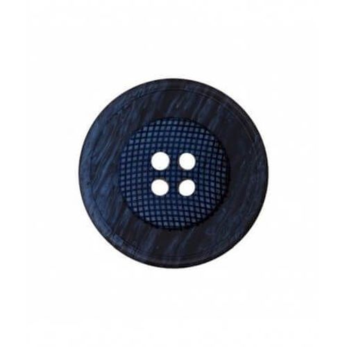 Boutons Panier Rond 4 Trous Bleu Marine 18mm X 4 - Union Knopf Bleu