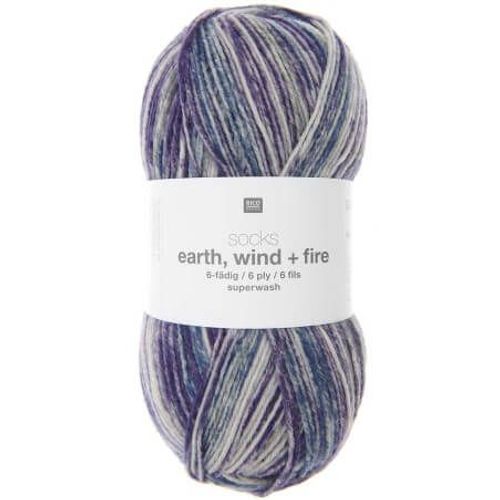 Laine À Chaussette Socks Earth Wind + Fire 6 Fils - Rico Design 02 Violet Sky