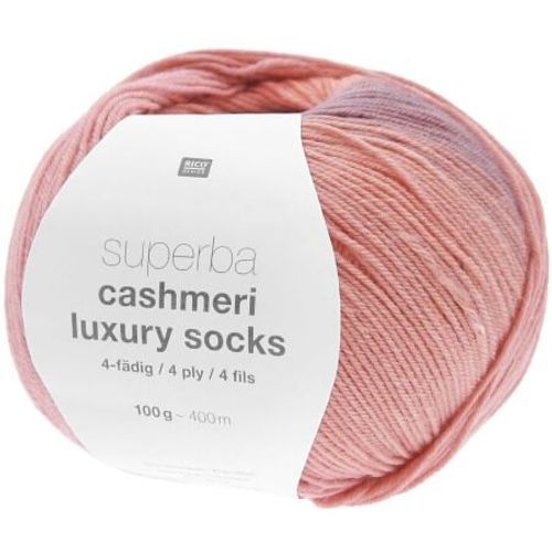 Pelote De Laine À Chaussettes Superba Cashmeri Luxury Socks 4 Fils - 100g - Rico Design : Douceur Et Luxe Pour Vos Pieds Rose (024 -Rose Dégradé)